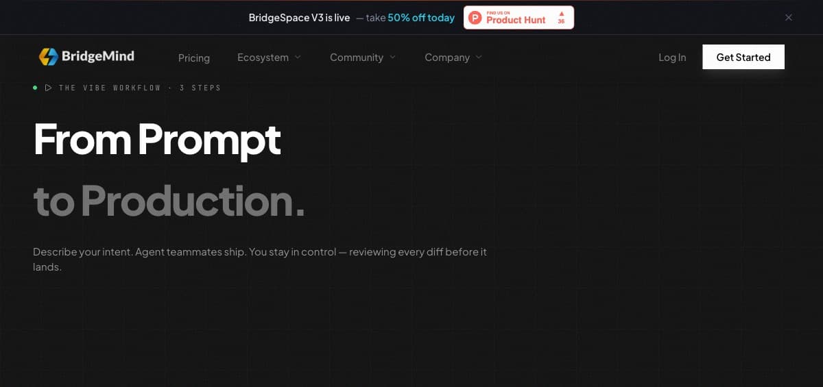 BridgeMind — from plain-language prompt to deployed production app