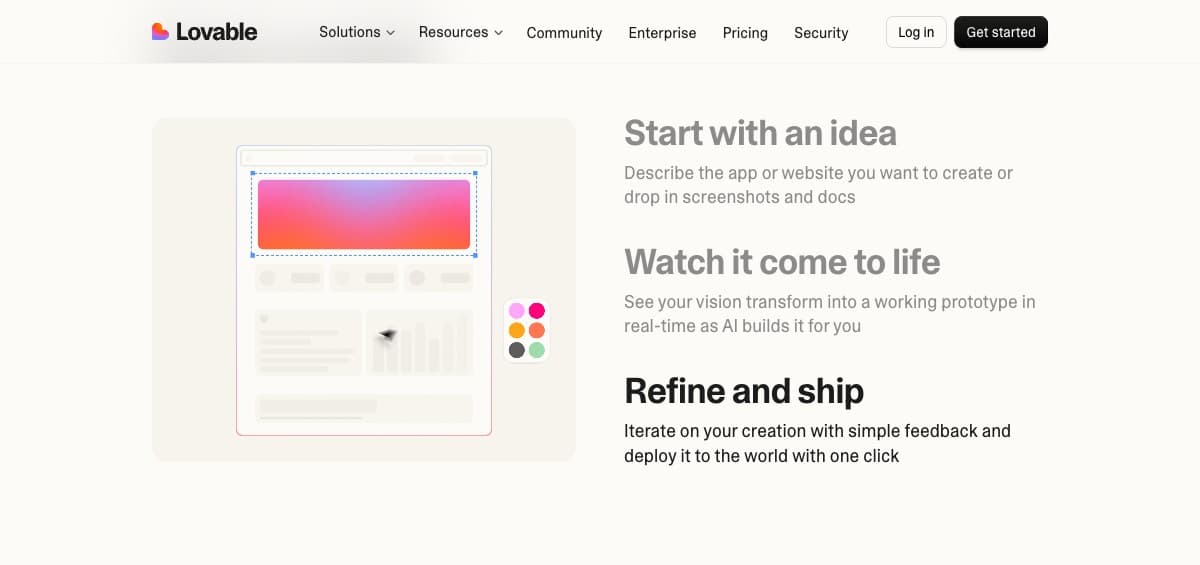 Lovable AI builder — Start with an idea, watch it come to life, refine and ship