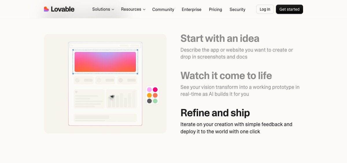 Lovable AI builder — Start with an idea, watch it come to life, refine and ship